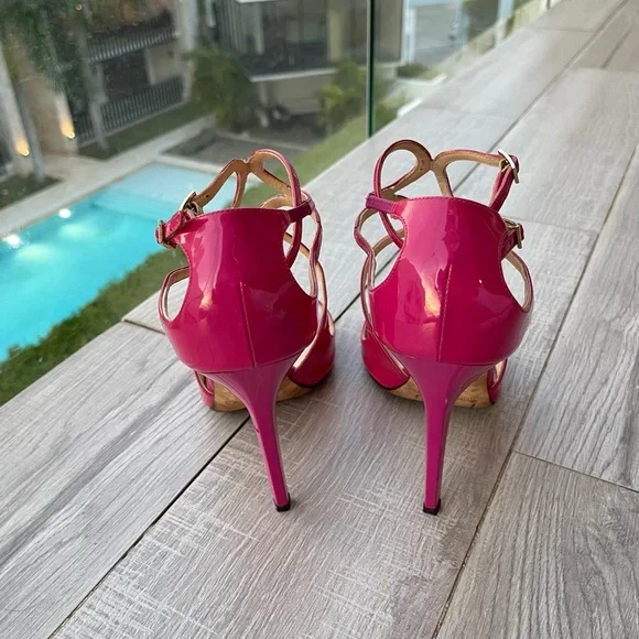 Jimmy Choo Lang Sandals in Raspberry Size 41 - Picture 3 of 5
